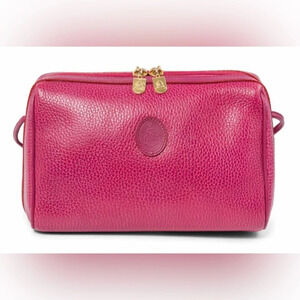 🩷Mark Cross Hot Pink Pebble Leather Messenger Bag